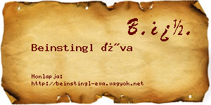 Beinstingl Éva névjegykártya